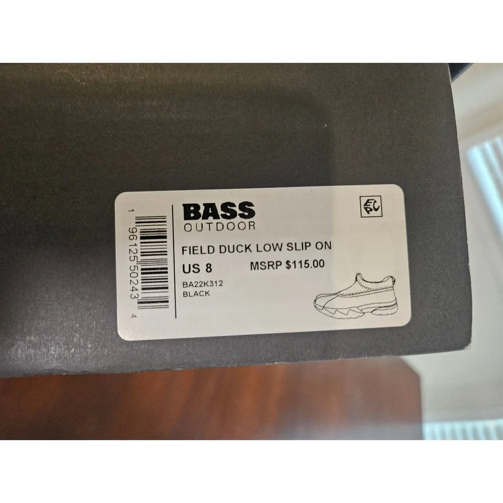 Bass Outdoor Field Duck Low Slip On Mens Size 8 Black Waterproof Shoes BA22K312
